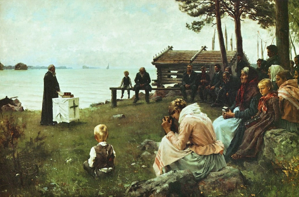 Albert Edelfelt - Servizio divino nell'arcipelago di Uusimaa, Museo d'Orsay, Parigi